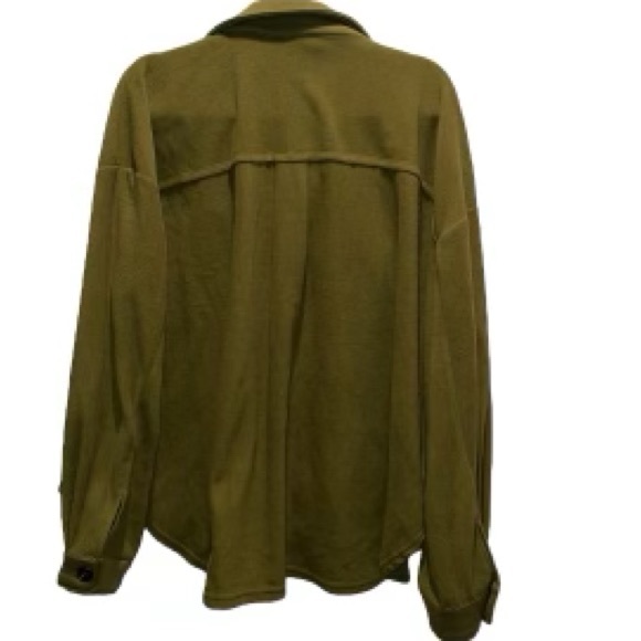 La Miel Olive Green Wool Like Style Oversized Shacket Size L - Picture 2 of 7